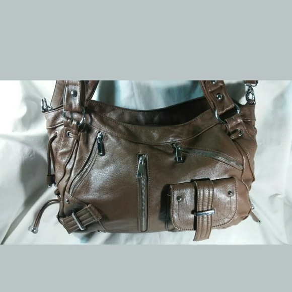 L & J Brown Leather Crossbody Shoulder Bag Handbag - Picture 2 of 8